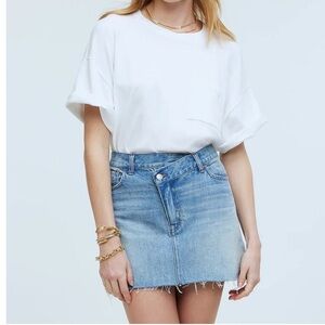 Madewell Crossover Waist Denim Mini Skirt
